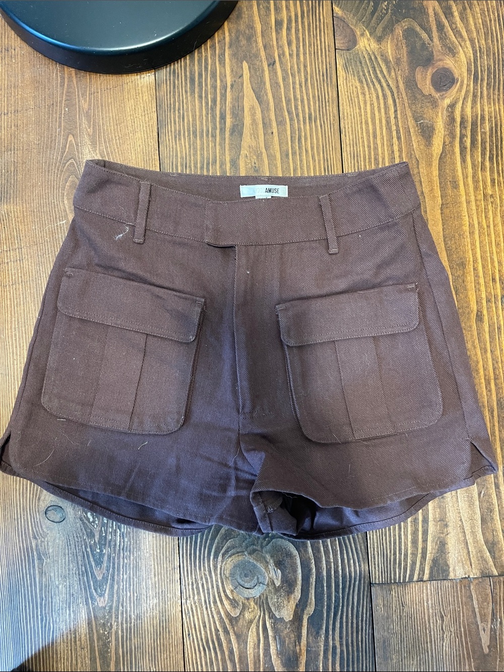 Amuse Society Brown Cargo Pocket High-Rise Shorts